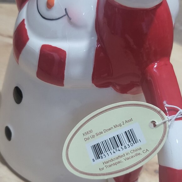 Tii Collections Upside Down Santa Snowman Ceramic Mug Hand Stand Christmas Coff - Picture 11 of 15